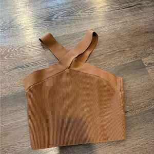 Aritzia Babaton Sculpt Knit Criss Cross Cropped Tank